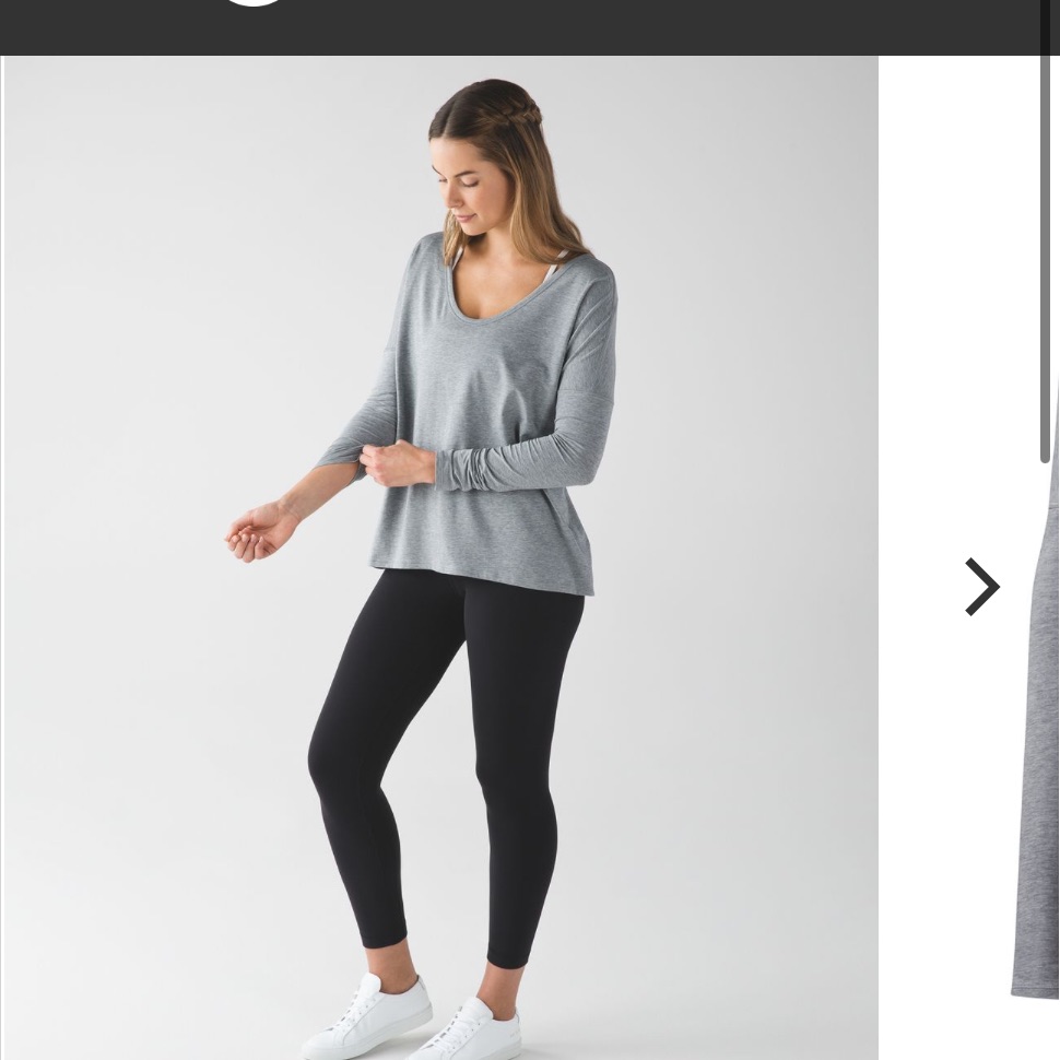 Lululemon Flip Your Dog Long Sleeve Ii Heathered Med Grey Pima Cotton Top M